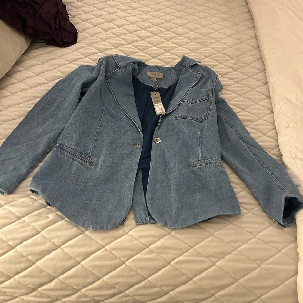 Hudson Jeans Stylized Boyfriend Blue Denim Blazer XS NWT